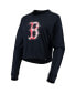 Фото #3 товара Women's Navy Boston Red Sox Baby Jersey Cropped Long Sleeve T-shirt