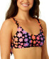 Фото #3 товара Juniors' Foil Print Ruffle Strap Bralette Bikini Top, Created for Macy's