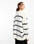 ASOS DESIGN oversized cable jumper in stripe