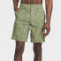 Фото #1 товара Men's 9" Leaf Print Hybrid Swim Shorts - Goodfellow & Co Dark Green 34