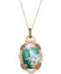 Фото #1 товара Le Vian aquaprase Candy & Diamond (5/8 ct. t.w.) Adjustable Pendant Necklace in 14k Rose Gold