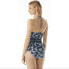 Michael Kors Womens Palm Mix Bandeau Cutout One-Piece Swimsuit New Navy 8