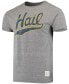 Фото #3 товара Men's Heather Gray Michigan Wolverines Vintage-Inspired Hail Tri-Blend T-shirt
