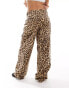 Bershka carpenter trousers in leopard print