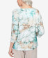 Фото #2 товара Petite St.Moritz Lace Neck Textured Floral Split Hem Top