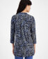 ფოტო #2 პროდუქტის Women's Printed Band-Collar Tunic Top