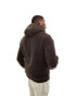 Brave Soul borg hoodie in chocolate brown