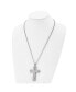 Polished Lord's Prayer Cross Pendant on a Curb Chain Necklace