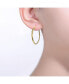 ფოტო #2 პროდუქტის Rhodium-Plated with Cubic Zirconia 3-Stone C-Hoop Earrings in Sterling Silver
