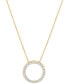 ფოტო #1 პროდუქტის Diamond Circle Pendant Necklace (1 ct. t.w.) in 14k White or Yellow Gold, 16" + 2" extender