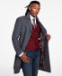 Men's Classic-Fit Plaid Self Belted Wool Blend Overcoats