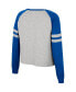 ფოტო #2 პროდუქტის Women's Heather Gray Kentucky Wildcats I'm Gliding Here Raglan Long Sleeve Cropped T-shirt