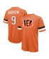 Men's Threads Joe Burrow Orange Distressed Cincinnati Bengals Name and Number Oversize Fit T-shirt