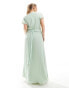 TFNC Plus Bridesmaid wrap front maxi dress in fresh mint Frische Minze, DE 44 - фото #3