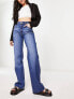 Фото #1 товара Mango mid rise wide leg jeans in mid blue
