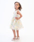 Toddler Girls Sleeveless 3D Floral Embroidered Social Dress