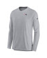 ფოტო #3 პროდუქტის Men's Gray New England Patriots 2022 Sideline Coach Chevron Lock Up Performance Long Sleeve T-shirt