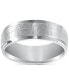 Men's Hammered and Brush Finish Wedding Band in 14k White Gold
