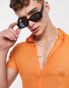 ASOS DESIGN super skinny mesh shirt in bright orange