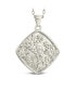 Gold-Tone or Silver-Tone Cubic Zirconia Detail Flower Ophelia Pendant Necklace