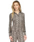 Фото #1 товара MICHAEL Women's Snake-Print Button Front Top