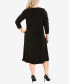 Фото #2 товара Plus Size Glam Sleeve Plain Dress