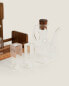 Borosilicate glass and wood cruet set