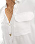 Vero Moda button down shirt with pocket detail in white