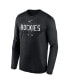Men's Black Colorado Rockies Authentic Collection Team Logo Legend Performance Long Sleeve T-shirt