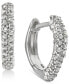 ფოტო #1 პროდუქტის Diamond Square Hoop Earrings (1/6 ct. t.w.) in 10k White Gold