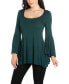 Women Swing High Low Bell Sleeve Tunic Top