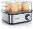 Arendo - Stainless steel egg cooker for 1 to 8 eggs - Egg Cooker - 500 W - Control light - Rotary control for three degrees of hardness - Dishwasher safe - Brushed stainless steel