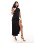 ASOS DESIGN sleeveless midi dress with buckle detail in black