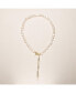 ფოტო #1 პროდუქტის 18K Gold Plated Paper Clip Chain with Freshwater Pearls - Morgan Necklace 17" For Women