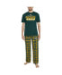 Men's Green, Gold Green Bay Packers Arctic T-shirt and Flannel Pants Sleep Set