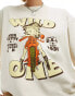 Фото #2 товара Daisy Street oversized t-shirt with wild Betty Boop graphic in stone