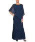 Фото #1 товара Women's Sequin Lace Chiffon Caplet Gown