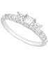 ფოტო #1 პროდუქტის Diamond Princess Three Stone Engagement Ring (1 ct. t.w.) in 14k White Gold