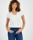 ფოტო #1 პროდუქტის Women's Mariana Cable-Knit Short-Sleeve Sweater