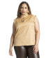 Фото #1 товара Plus Size Mock Neck Top With Keyhole