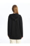 Фото #3 товара LCWAIKIKI Classic Kapüşonlu Düz Oversize Kadın Fermuarlı Sweatshirt