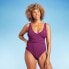 Фото #2 товара Women's Ribbed Plunge Twist-Front One Piece Swimsuit - Shade & Shore