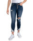 ფოტო #1 პროდუქტის Juniors' Mid-Rise Distress Curvy Jeans