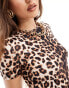 Fashionkilla super soft t-shirt co-ord in leopard print