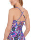 Фото #3 товара Juniors' Floral-Print V-Wire Tankini Top, Created for Macy's