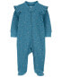 Фото #1 товара Baby Floral 2-Way Zip Thermal Textured Sleep & Play Pajamas NB