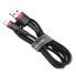 Фото #1 товара Wytrzymały elastyczny kabel przewód USB Iphone Lightning QC3.0 2.4A 0.5M czarno-czerwony