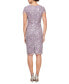 Women's Embroidered Square-Neck Sheath Dress