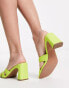 ASOS DESIGN Hatley mid heeled mules in lime