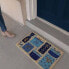 1'4" x 2'4" Christmas Presents Indoor/Outdoor Coir Doormat Blue/Gold - Entryways